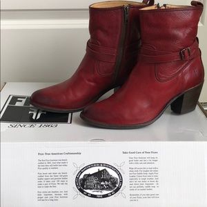 Frye Red Leather Boots- size 7.5